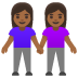 👭🏾 women holding hands: medium-dark skin tone display on Google